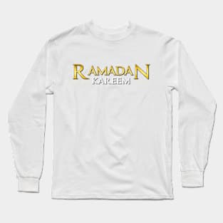 golden ramadan kareem text effect Long Sleeve T-Shirt